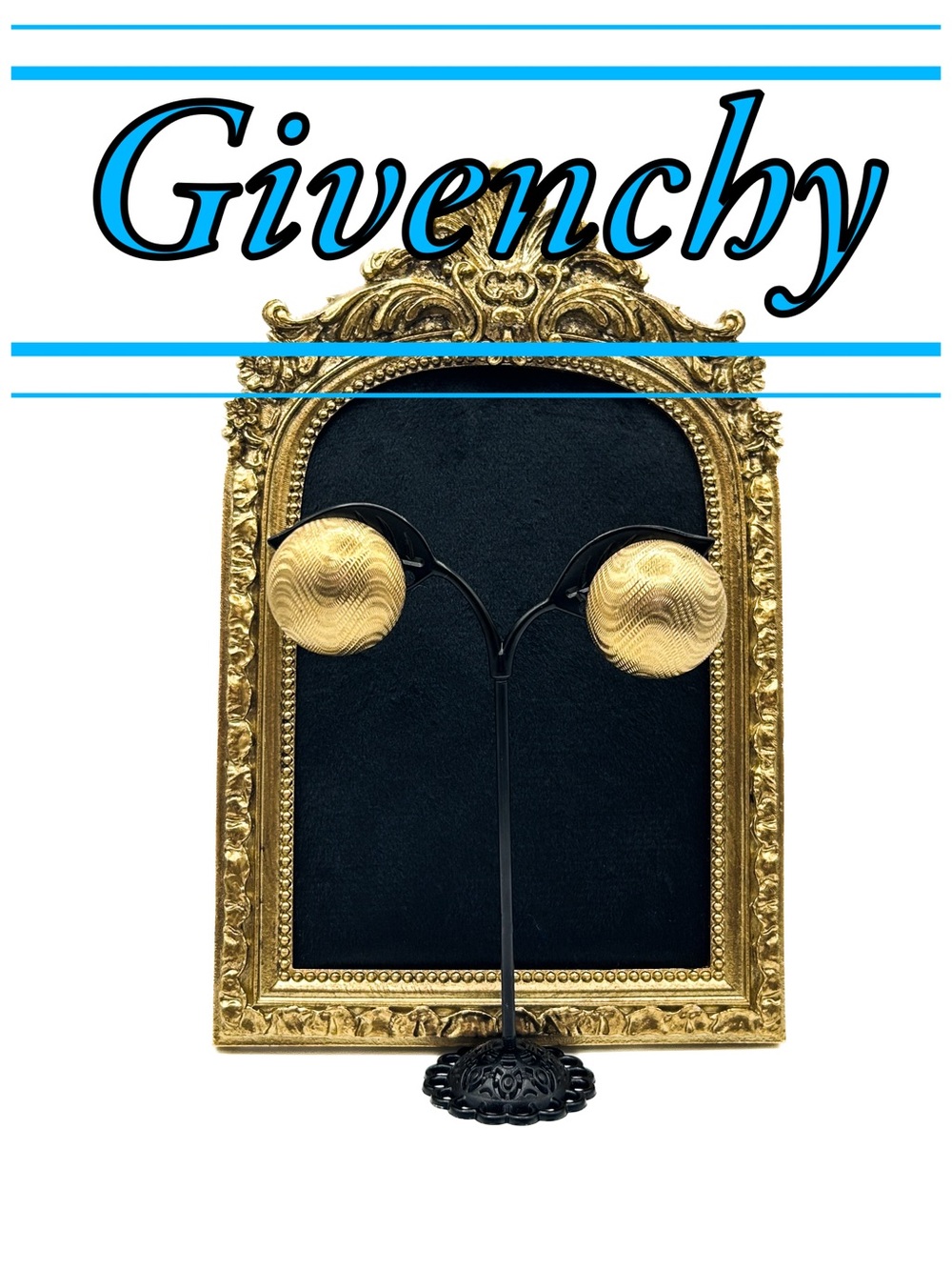 Givenchy Textured Gold Tone Dome Clip-On Earrings